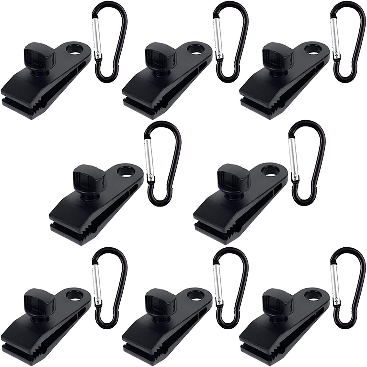 24pcs Tarp Clips w/ Carabiner for Awnings Canopies Camping Tarps