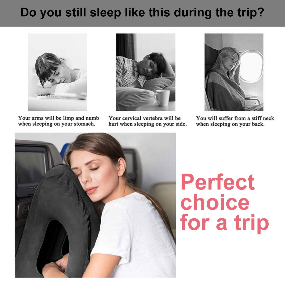 Inflatable Pillow for Neck & Shoulder Pain Relief