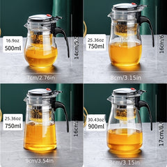 Glass Tea Pot Heat Resistant with Infuser Kung Fu Tea Set