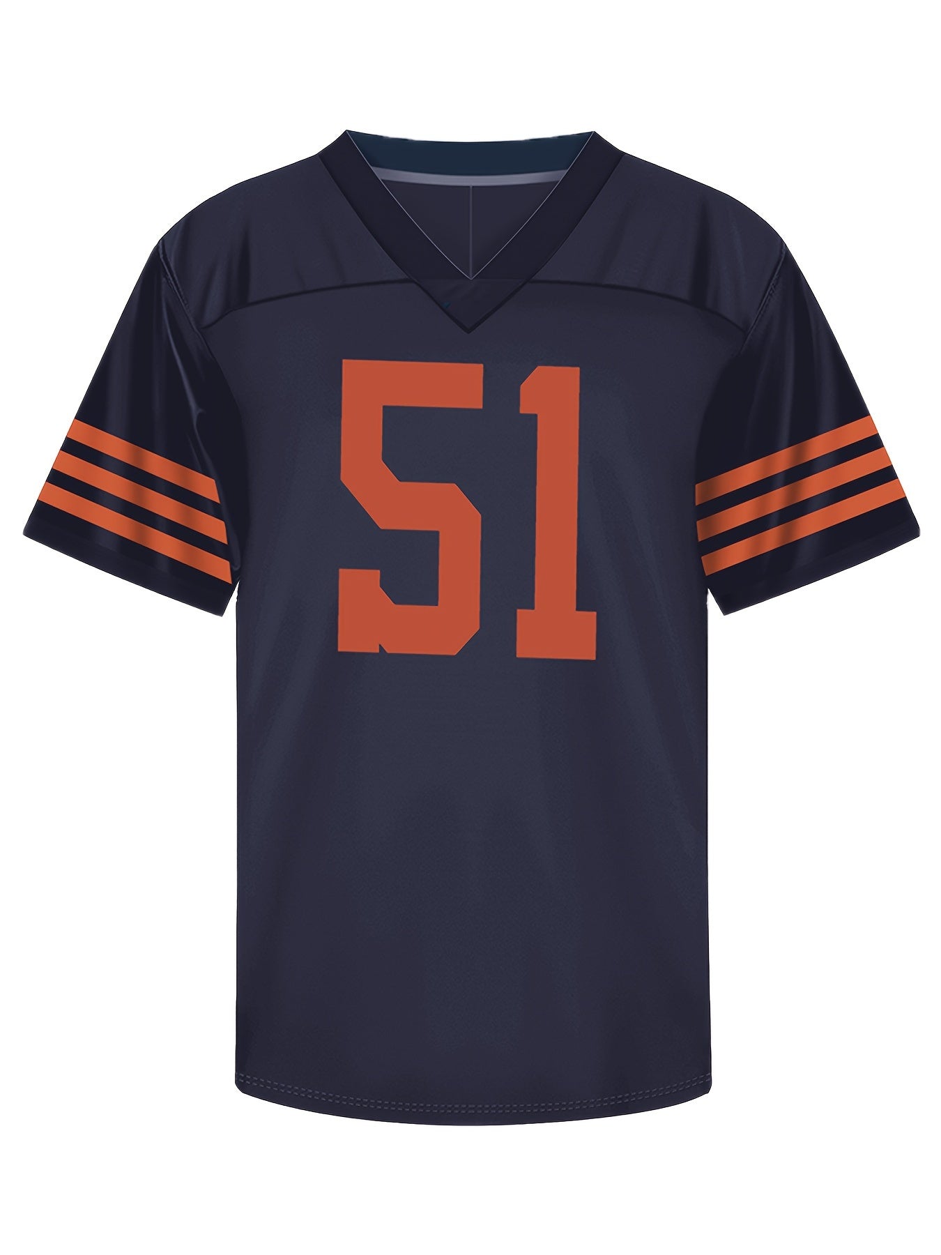 Men's American Football Jersey V Neck Short Sleeve Embroidered Rugby Sweatshirt