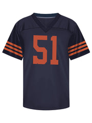 Men's American Football Jersey V Neck Short Sleeve Embroidered Rugby Sweatshirt