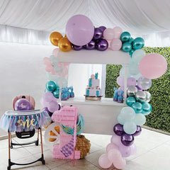 50pc Macaroon Pink Green Purple Balloon Set