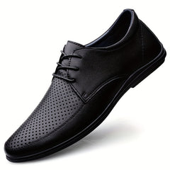 Men's Breathable Lace Up Leather Shoes Smart Casual Walking Shoes