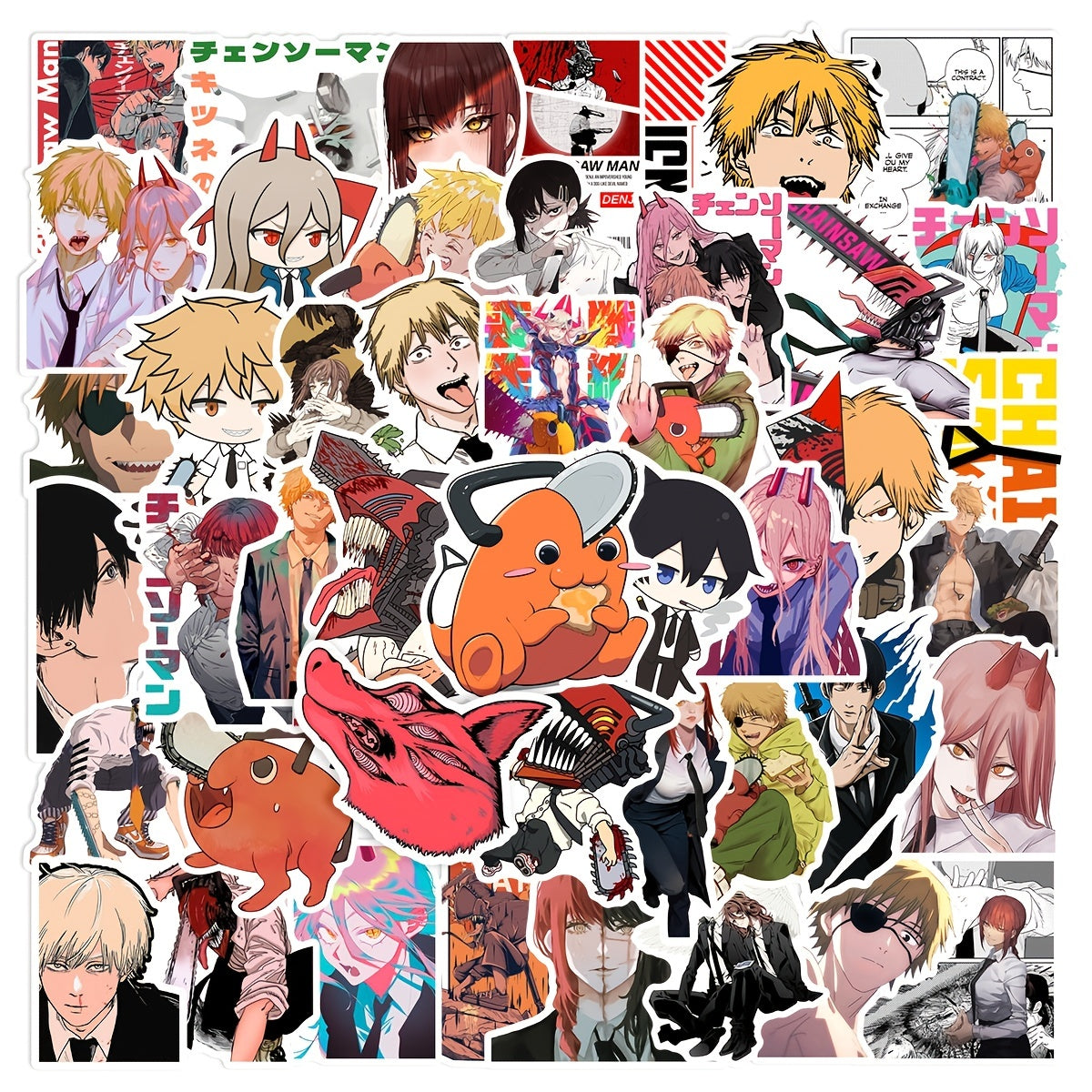 50pcs Cartoon Anime Waterproof Decorative Stickers for Luggage Laptop Phone