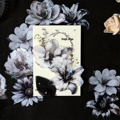 10pcs Ink Dyed Flower Series Vintage Floral Stickers Pack