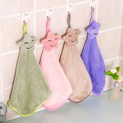 1pc Happy Face Hand Wipe Towel Outdoor Camp Kitchen Absorbent Small Rag