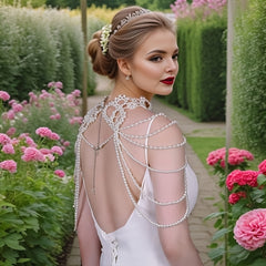 Handcrafted Beaded Shoulder Chain Bridal Shawl Wrap Body Chain