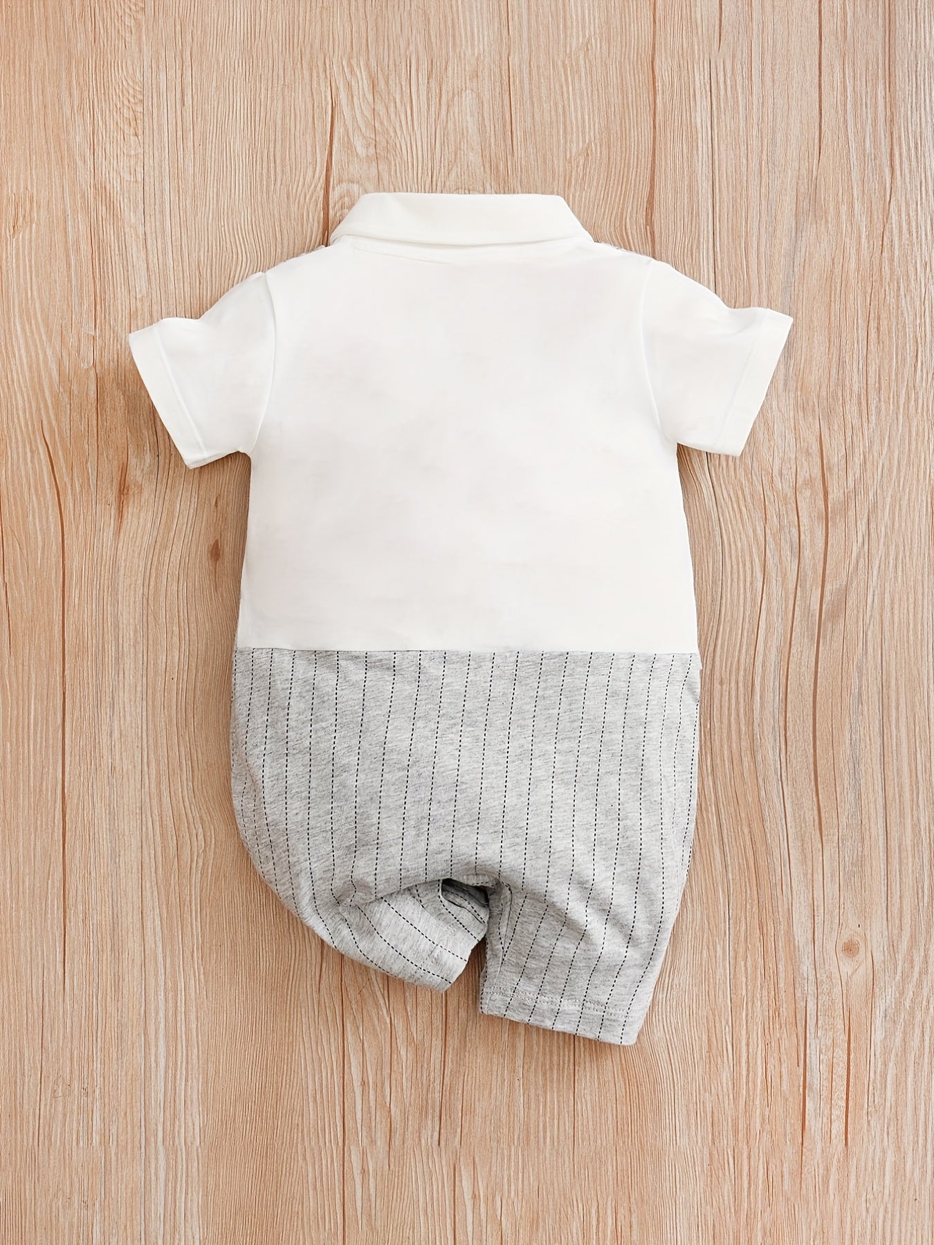 Baby Boys Striped Short Sleeve Gentleman Romper