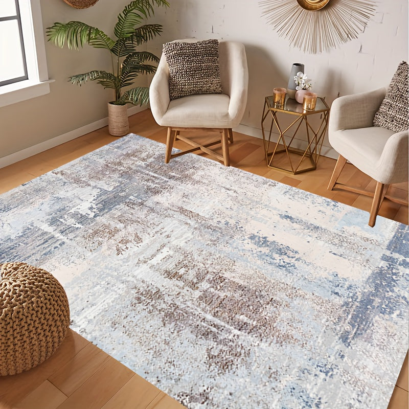 Washable Fluffy Bedroom Area Rug Abstract Carpet with Non Slip Backing