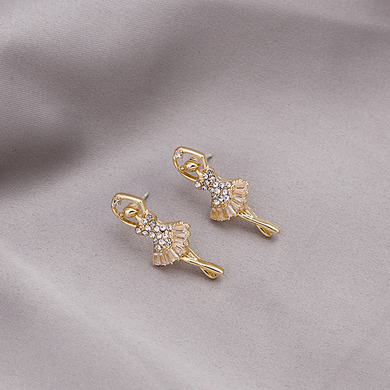 Y2K Ballerina Stud Earrings for Girls