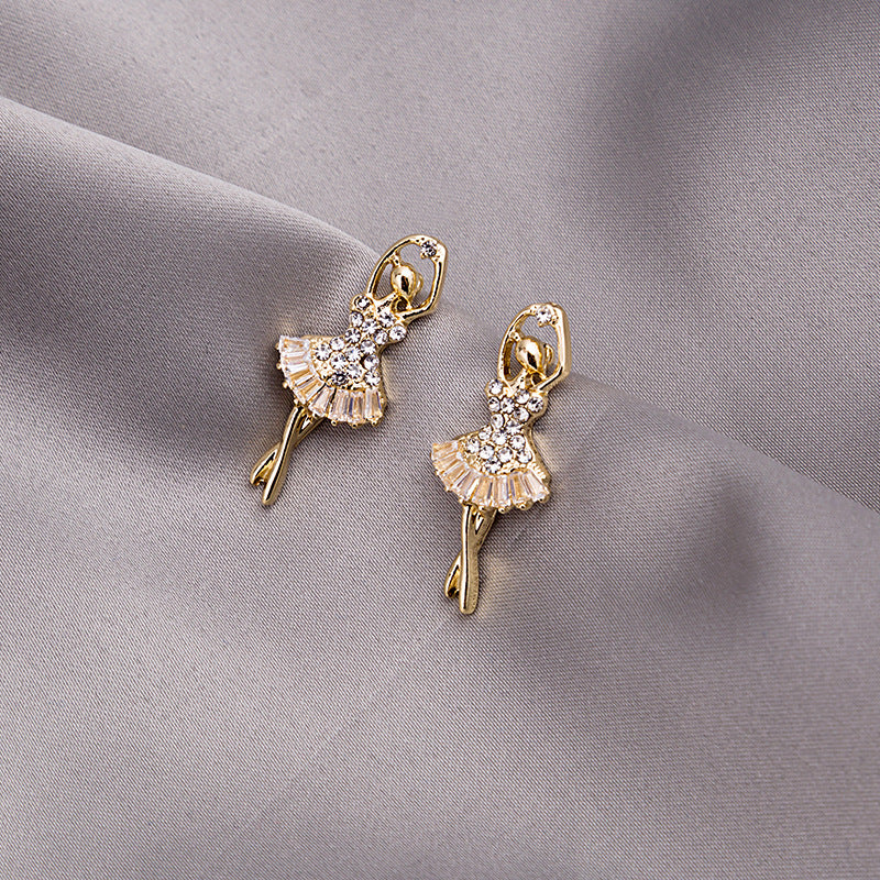 Y2K Ballerina Stud Earrings for Girls