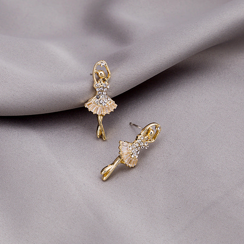 Y2K Ballerina Stud Earrings for Girls
