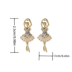 Y2K Ballerina Stud Earrings for Girls