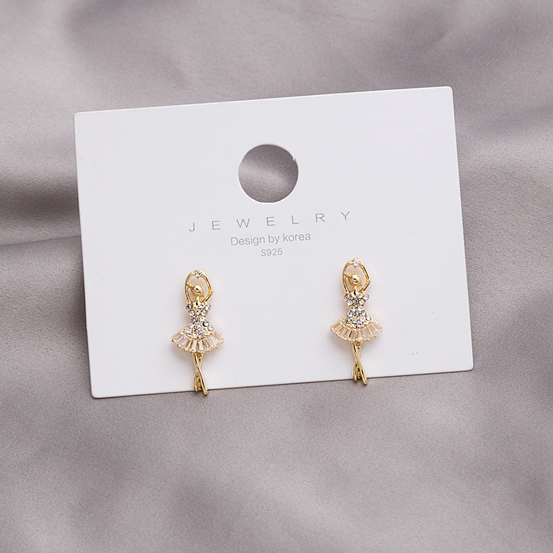 Y2K Ballerina Stud Earrings for Girls