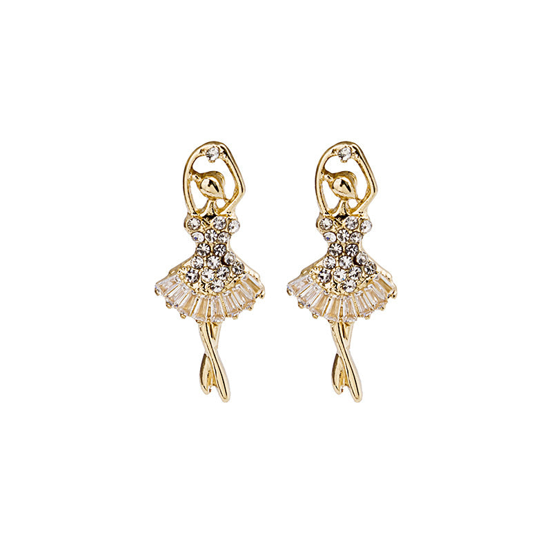 Y2K Ballerina Stud Earrings for Girls