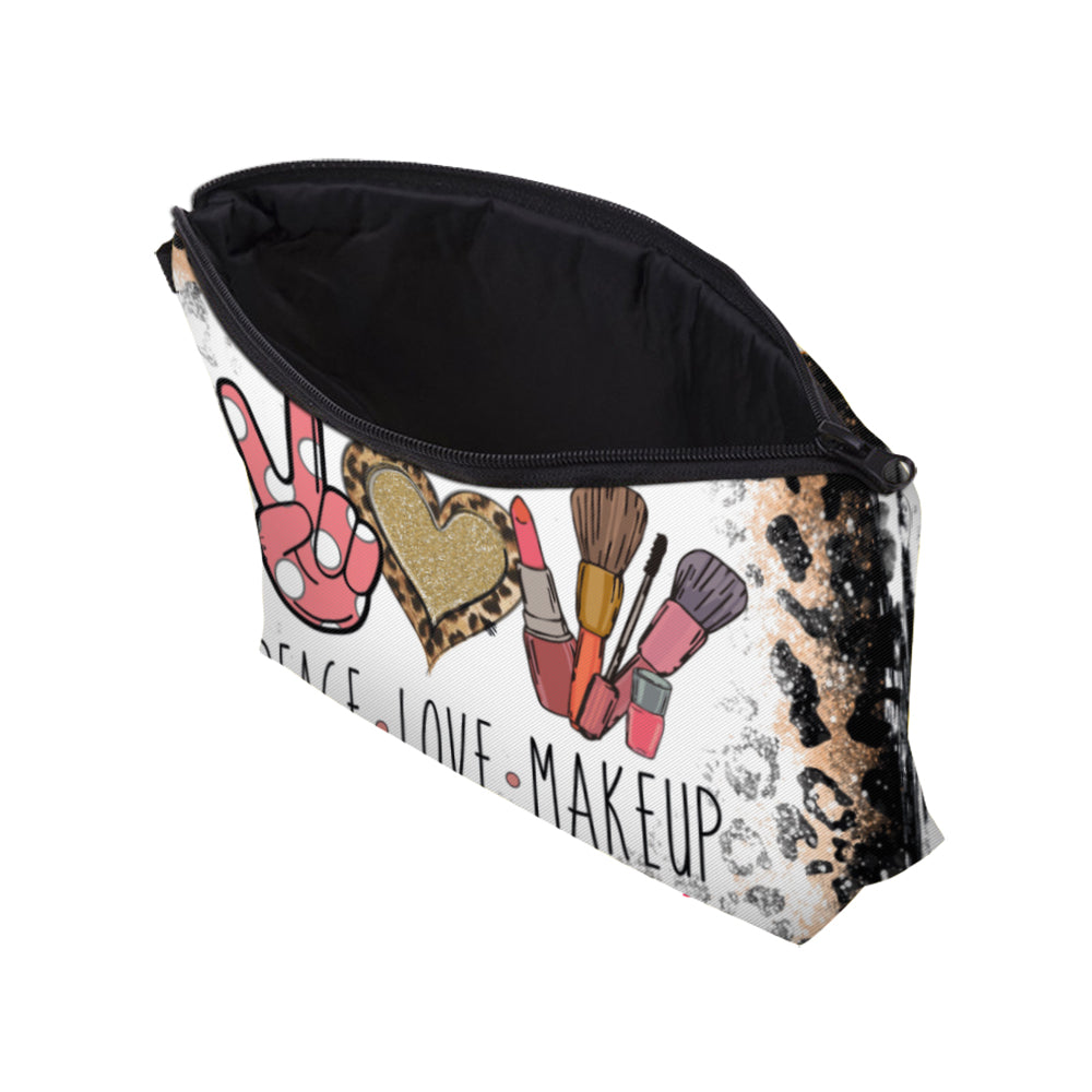 Waterproof Leopard Makeup Bag for Women Travel Toiletry Storage