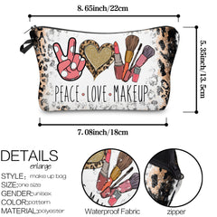 Waterproof Leopard Makeup Bag for Women Travel Toiletry Storage