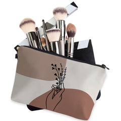 Hand & Floral Pattern Makeup Bag Cosmetic Bag For Women
