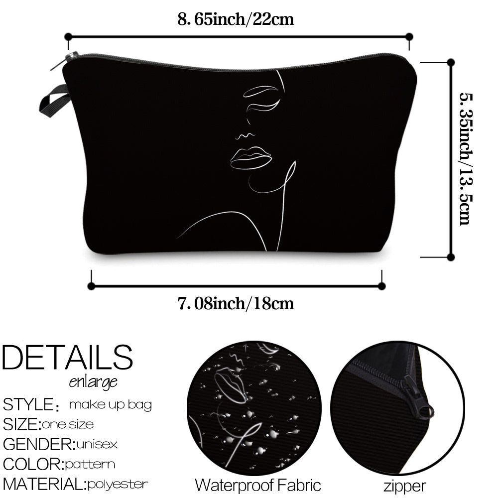 Abstract Figure Graphic Storage Bag Makeup Case Small Cosmetic Zipper Bag