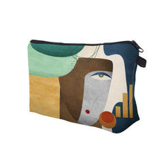 Abstract Figure Makeup Bag - Waterproof Travel Toiletry Bag for Women