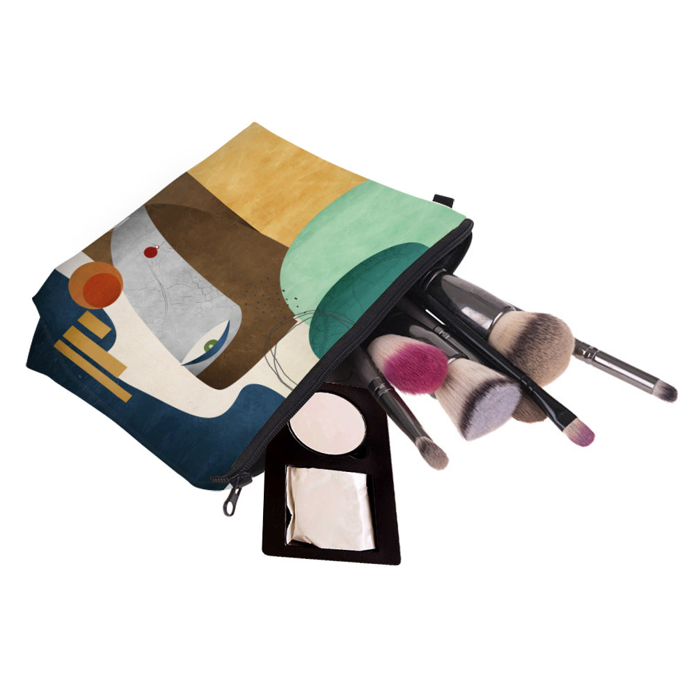 Abstract Figure Makeup Bag - Waterproof Travel Toiletry Bag for Women