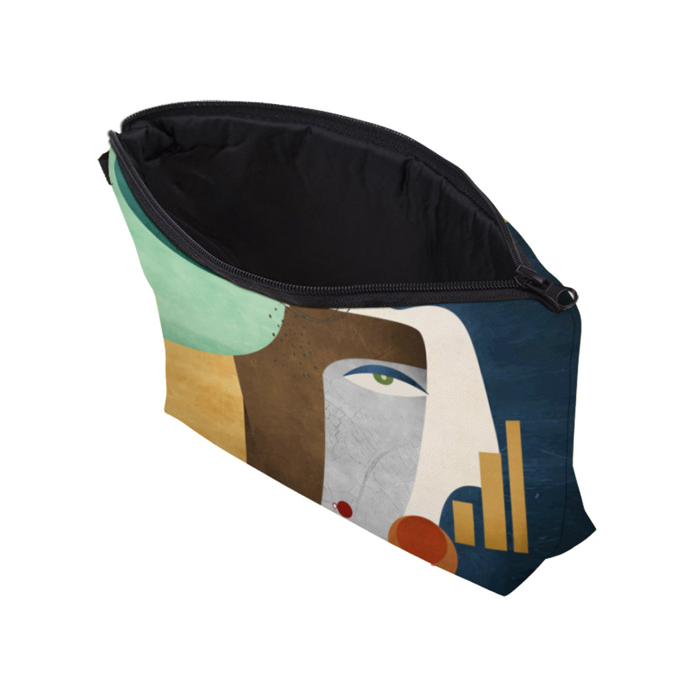 Abstract Figure Makeup Bag - Waterproof Travel Toiletry Bag for Women