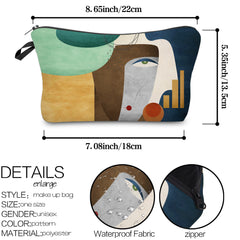 Abstract Figure Makeup Bag - Waterproof Travel Toiletry Bag for Women