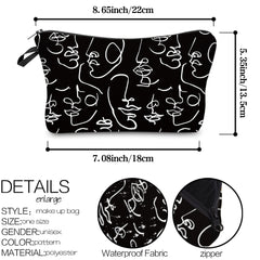 Abstract Figure Makeup Bag Water Resistant Travel Toiletry Bag