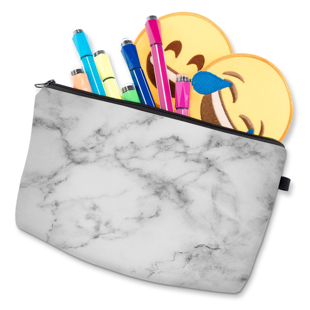 Marble Pattern Toiletry Bag for Women Water Resistant Makeup Pouch