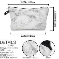 Marble Pattern Toiletry Bag for Women Water Resistant Makeup Pouch