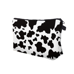 Cow Pattern Cosmetic Bag for Women Makeup Toiletry Organizer Gift