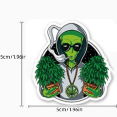 50pcs Weed Leaves Characters Graffiti Stickers Waterproof for Motorcycle Luggage