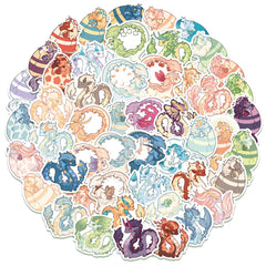 50pcs Cartoon Dragon Doodle Sticker for Bike Skateboard Car Laptop