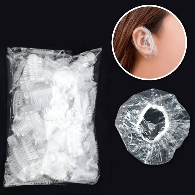 100pcs Waterproof Disposable Ear Covers for Hair Dye Shower Spa