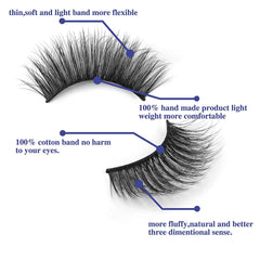 20 Pairs Cat Eye False Eyelashes Dramatic Curling Faux Mink Lashes