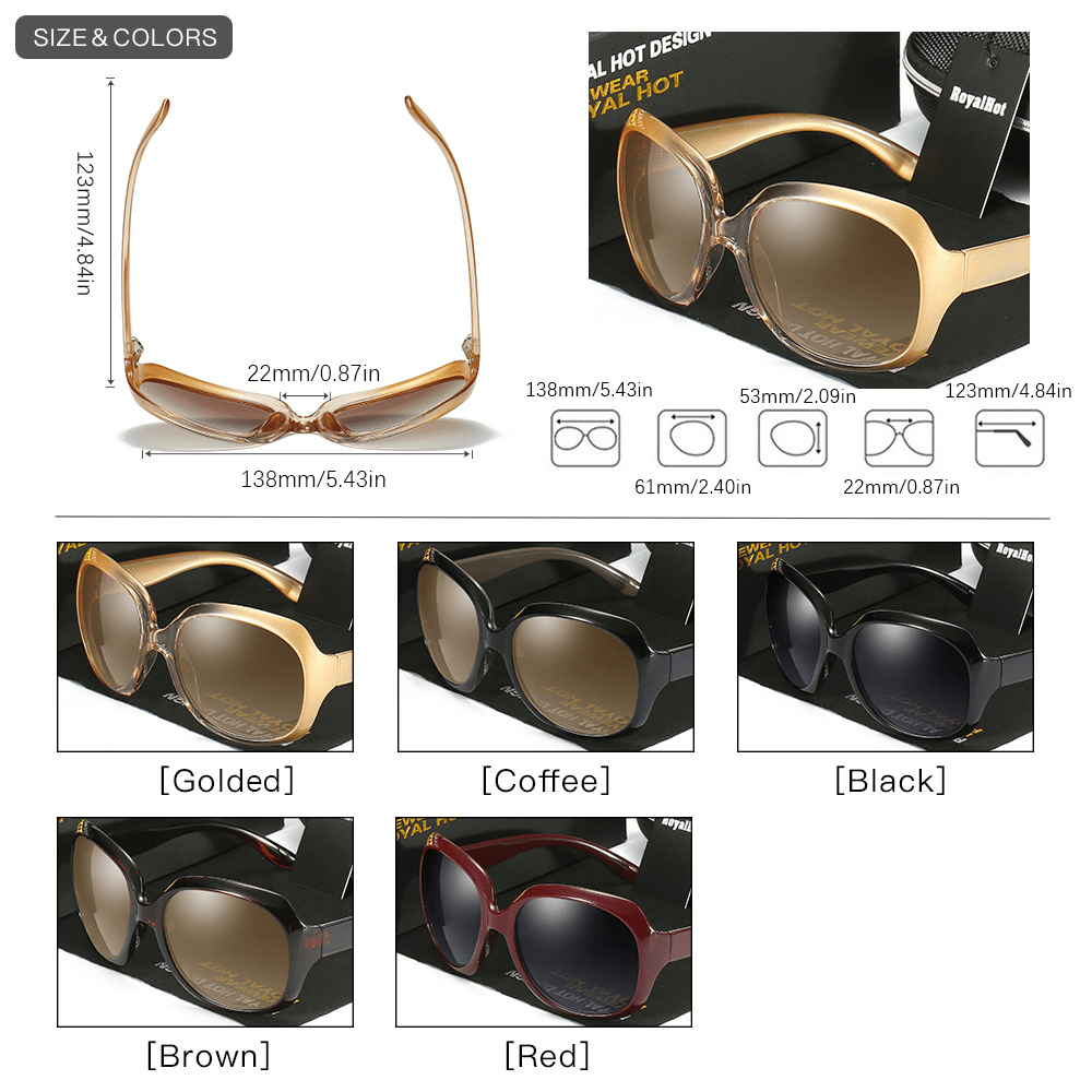 Royal Oval Resin Polarized Sunglasses Uv400 Glasses