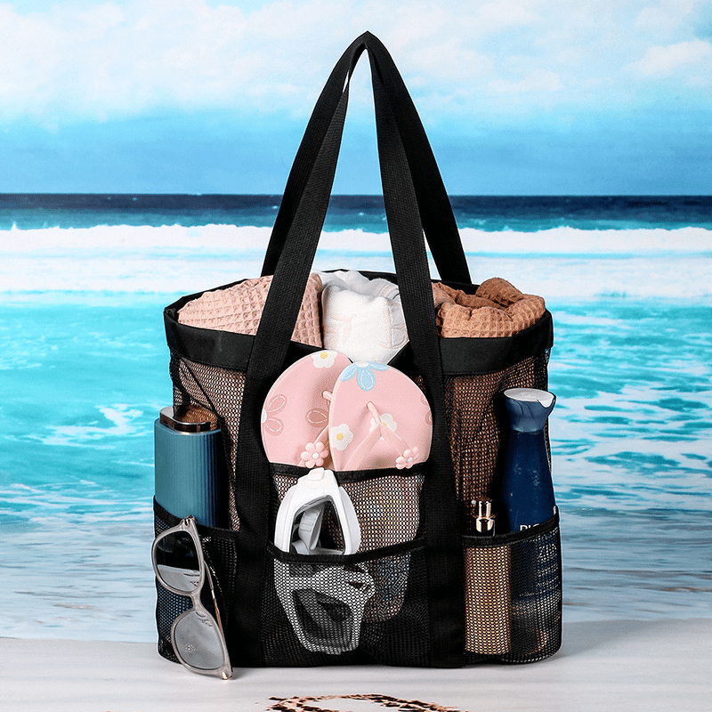 Beach Bag with Shoulder Strap and Multiple Compartments