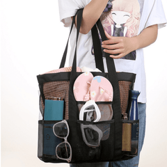 Beach Bag with Shoulder Strap and Multiple Compartments