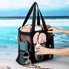 Beach Bag with Shoulder Strap and Multiple Compartments