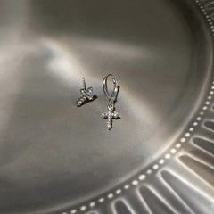 Zircon Crystal Cross Earrings for Girls