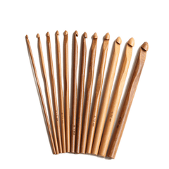 12pcs Bamboo Crochet Hook Knit Needle Set 3-10mm