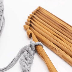12pcs Bamboo Crochet Hook Knit Needle Set 3-10mm