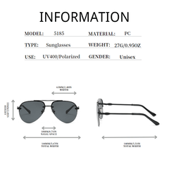 Men's PC Frame Polarized Sunglasses UV400 Retro Style with Case