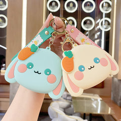 Cartoon Silicone Rabbit Shaped Keychain Earphone Storage Bag