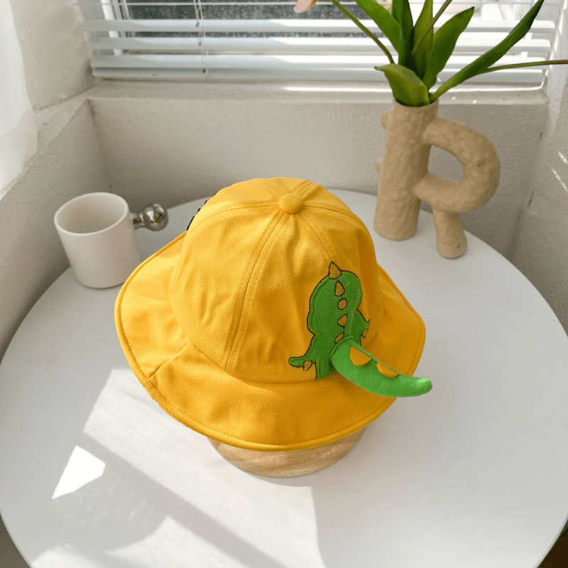 Kids Dino Tail Decor Sun Protection Bucket Hat for Boys