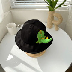 Kids Dino Tail Decor Sun Protection Bucket Hat for Boys
