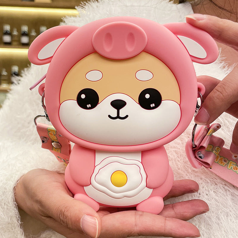 Cartoon Silicone Small Wealth Firewood Messenger Bag Girl Shoulder Bag