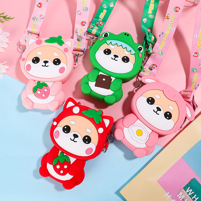Cartoon Silicone Small Wealth Firewood Messenger Bag Girl Shoulder Bag
