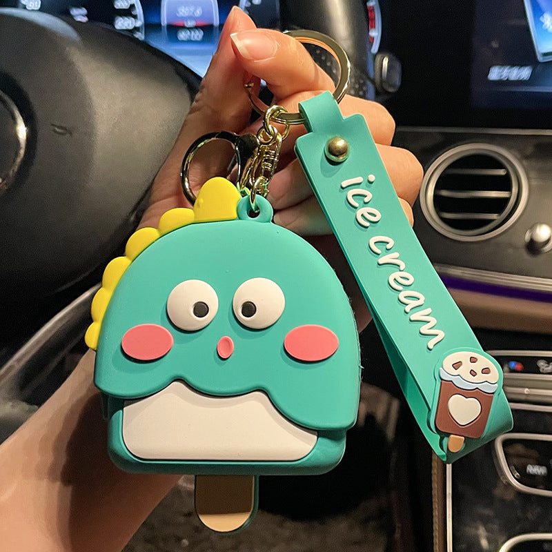 Girls Cartoon Yellow Duck Zero Wallet Keychain Pendant