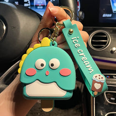 Girls Cartoon Yellow Duck Zero Wallet Keychain Pendant